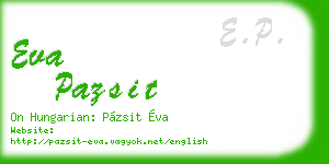 eva pazsit business card